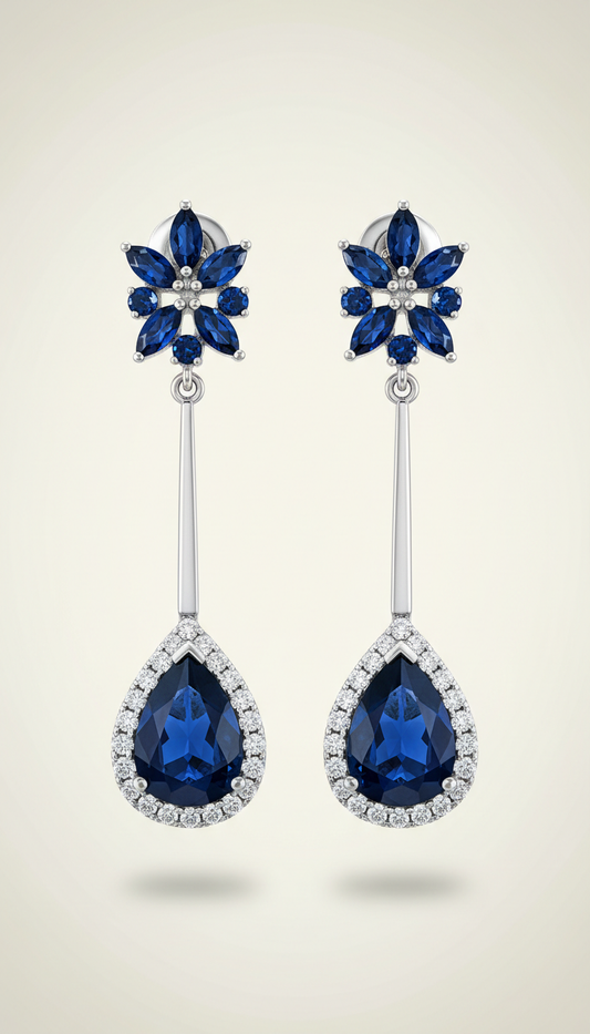 Pear-Cut Sapphire Pendant Necklace
